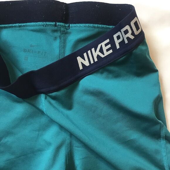 Nike PRO Dri-Fit Teal 3” Shorts Womens Small Compression Workout 725443-467 - Picture 2 of 12